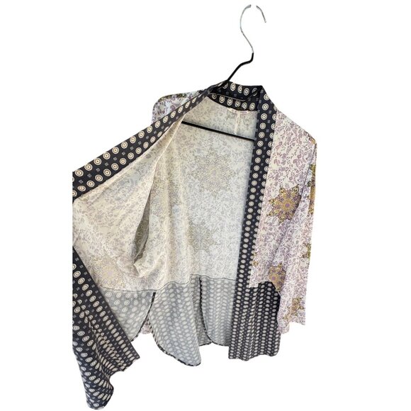 Free People Forget Me Knot Tie Front Kimono Women’s Large In Ivory - Picture 10 of 13